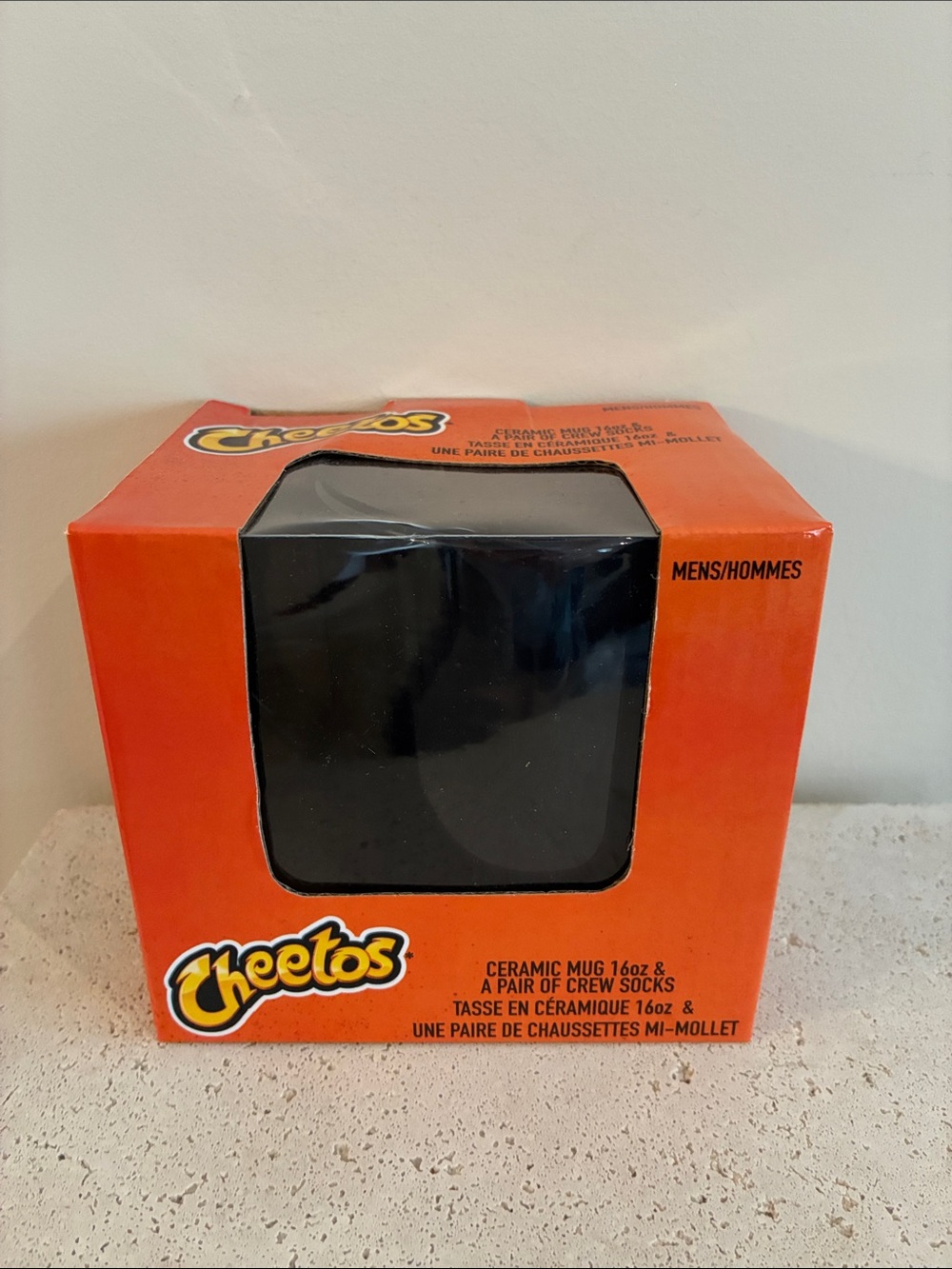 Cheetos Ceramic Mug & Crew Socks Gift Set - Orange & Black Fathers Day Men’s NEw
